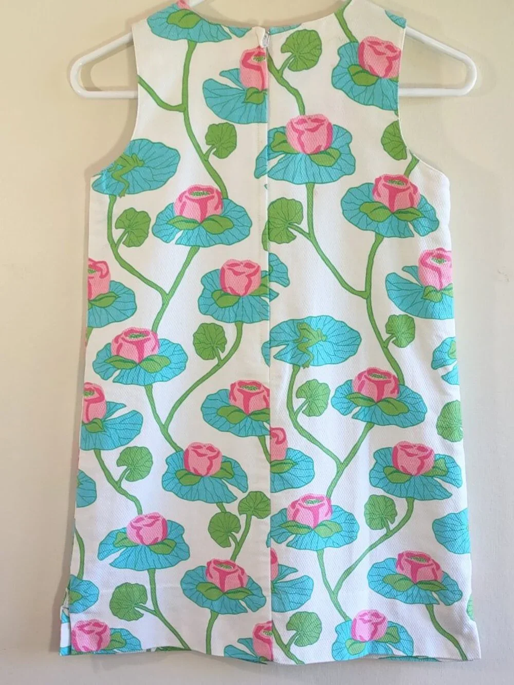 Lilly Pulitzer Girl's Cotton Shift Dress 'Lily Pads & Frogs Lined  Sz 12 - Picture 3 of 7